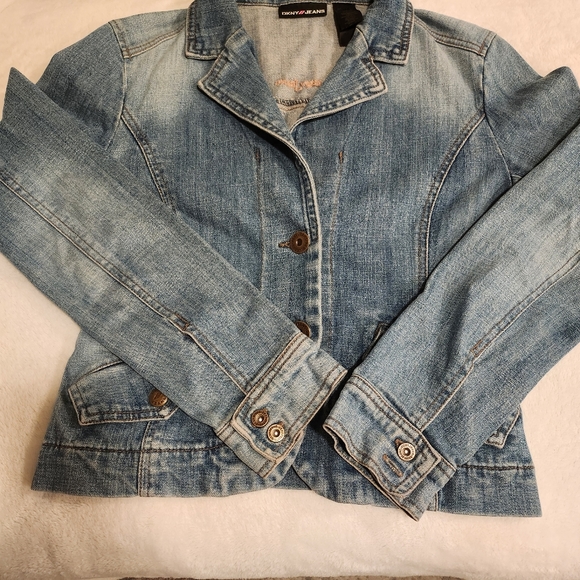 DKNY Jeans Blue Casual Button-Up Denim Long Sleeve Jacket Women's Size S - Picture 5 of 10